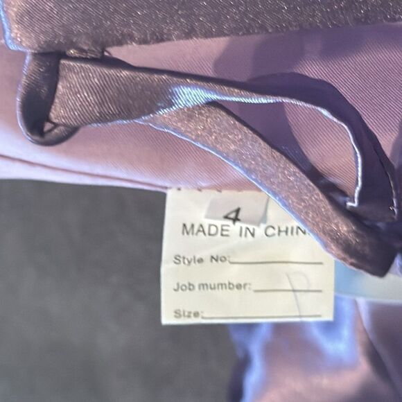 Women’s Purple Full Length Prom Party Dress Criss Cross Back Leg Slit Size 4 NEW - Picture 11 of 12